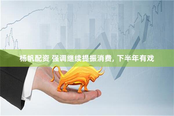 杨帆配资 强调继续提振消费, 下半年有戏
